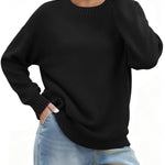 Nadorine Basic Loose Fit Knit Pullover Sweater (US Only)