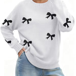 Nadorine Basic Loose Fit Knit Pullover Sweater (US Only)