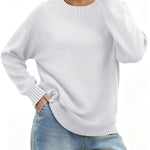 Nadorine Basic Loose Fit Knit Pullover Sweater (US Only)