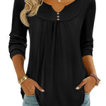 Nadorine Dressy Casual Fashion V-neck Fall Blouses for Women Casual Work Office Loose Fit 2026 | Under $40
