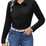 Wrinkle Free Long Sleeve Collared Dress Blouses (US Only)