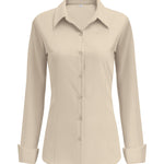 Wrinkle Free Long Sleeve Collared Dress Blouses (US Only)