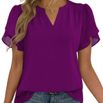 Casual Elegant Flowy Chiffon Blouse (US Only)