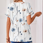 Nadorine Summer Rolled Short Sleeve V Neck T-Shirt for Women Casual Business Work Office 2026 | Under $40