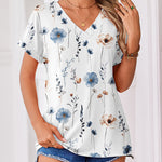Nadorine Summer Rolled Short Sleeve V Neck T-Shirt for Women Casual Business Work Office 2026 | Under $40