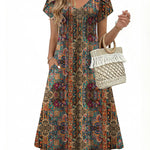 Summer Casual Pleated Midi Sundress With Pockets (US Only)