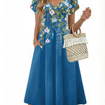 Summer Casual Pleated Midi Sundress With Pockets (US Only)