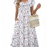 Summer Casual Pleated Midi Sundress With Pockets (US Only)