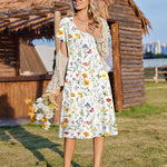 Summer Casual Pleated Midi Sundress With Pockets (US Only)