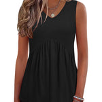 Casual Summer V Neck Babydoll Tank Top (US Only)