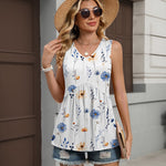 Casual Summer V Neck Babydoll Tank Top (US Only)