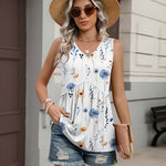 Casual Summer V Neck Babydoll Tank Top (US Only)
