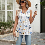 Casual Summer V Neck Babydoll Tank Top (US Only)