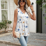 Casual Summer V Neck Babydoll Tank Top (US Only)
