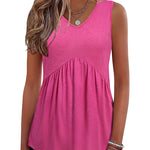 Casual Summer V Neck Babydoll Tank Top (US Only)