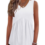 Casual Summer V Neck Babydoll Tank Top (US Only)