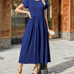 Nadorine Bohemian Floral Short Sleeve Beach Sundress for Women Casual Beach Vacation Summer 2026