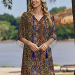 Nadorine Women's Boho Mini Dress with Pockets (US Only)