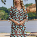 Nadorine Women's Boho Mini Dress with Pockets (US Only)