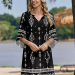 Nadorine Women's Boho Mini Dress with Pockets (US Only)