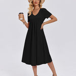 Casual Floral Midi Sundress with Pockets (US Only)