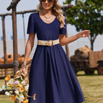 Casual Floral Midi Sundress with Pockets (US Only)