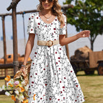 Casual Floral Midi Sundress with Pockets (US Only)
