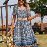 Casual Floral Midi Sundress with Pockets (US Only)
