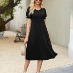 Summer Casual Flowy Puff Sleeve Flare Dress (US Only)