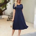 Summer Casual Flowy Puff Sleeve Flare Dress (US Only)