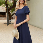 Summer Casual Flowy Puff Sleeve Flare Dress (US Only)