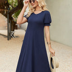Summer Casual Flowy Puff Sleeve Flare Dress (US Only)