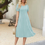 Summer Casual Flowy Puff Sleeve Flare Dress (US Only)