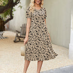 Summer Casual Flowy Puff Sleeve Flare Dress (US Only)