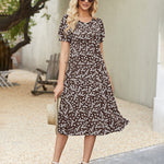 Summer Casual Flowy Puff Sleeve Flare Dress (US Only)
