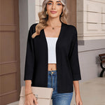 Casual Open Front Cropped Knit Cardigan (US Only)