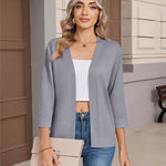 Casual Open Front Cropped Knit Cardigan (US Only)