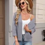 Casual Open Front Cropped Knit Cardigan (US Only)