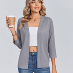 Casual Open Front Cropped Knit Cardigan (US Only)