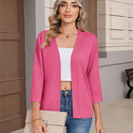 Casual Open Front Cropped Knit Cardigan (US Only)