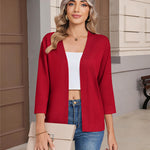 Casual Open Front Cropped Knit Cardigan (US Only)