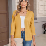Casual Open Front Cropped Knit Cardigan (US Only)