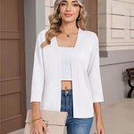 Casual Open Front Cropped Knit Cardigan (US Only)