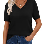 Casual Loose Soft Knit Short Sleeve Top (US Only)
