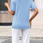 Casual Loose Soft Knit Short Sleeve Top (US Only)