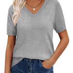Casual Loose Soft Knit Short Sleeve Top (US Only)