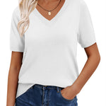 Casual Loose Soft Knit Short Sleeve Top (US Only)