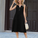 Casual Midi Length Vacation Beach Sundress (US Only)