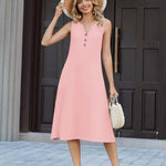 Casual Midi Length Vacation Beach Sundress (US Only)