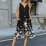 Casual Midi Length Vacation Beach Sundress (US Only)